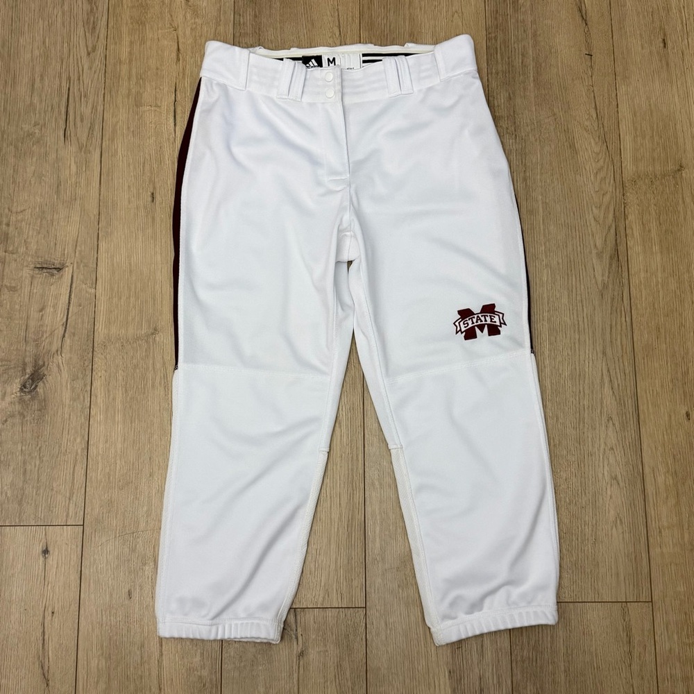 Bulldogs Mississippi State University Adidas Burgundy and White Softball Uniform - Picture 8 of 16